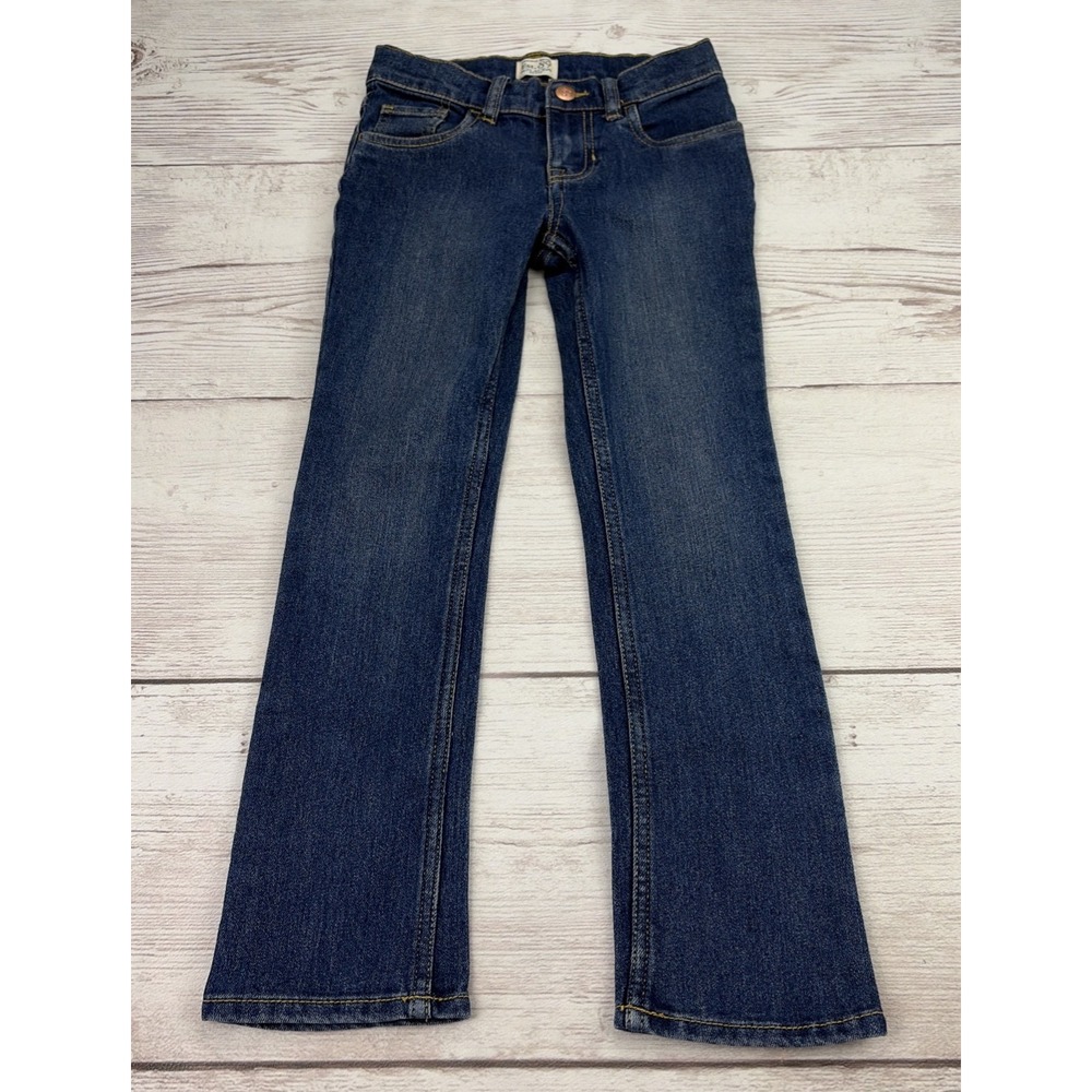 The Children's Place Girl's 6x/7 Skinny Stretch Blue Jeans Dark Wash Adjustable